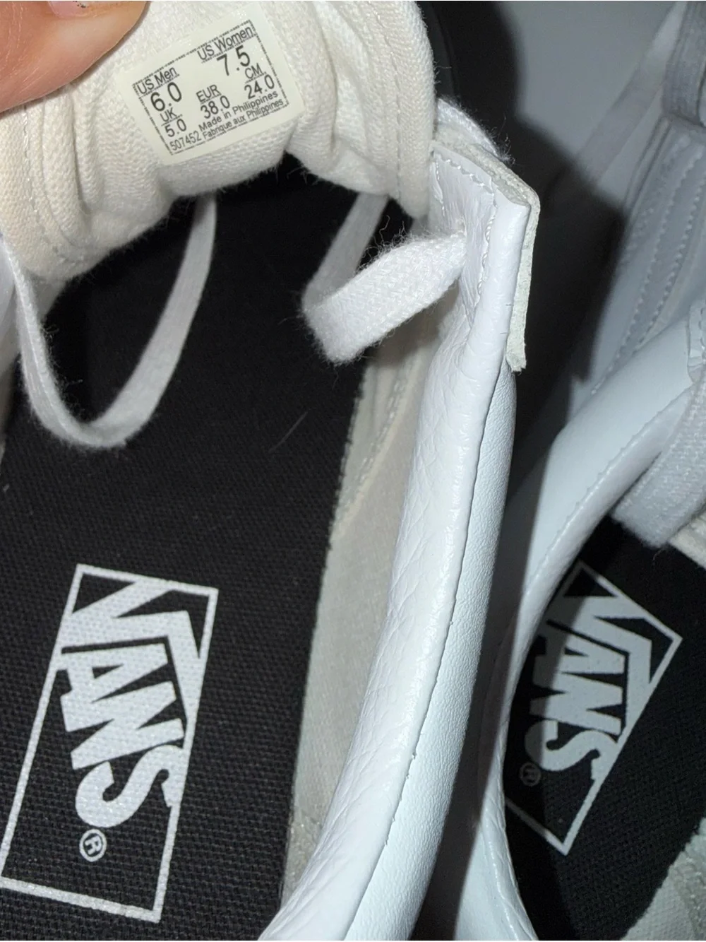 Vans White Leather Sneakers